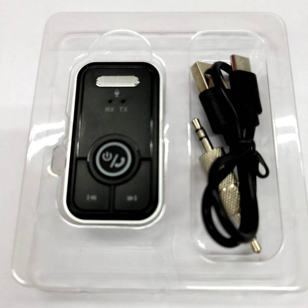 ★【在庫処分価格】Bluetooth 5.3 ワイヤレス トランスミッター ＆ レシーバー イヤホンジャック搭載 小型 ハンズフリー通話☆C04-443aの画像2
