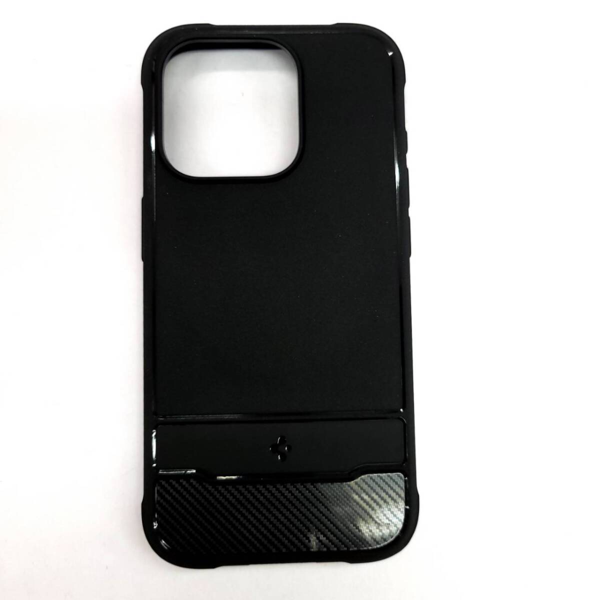 ★【在庫処分価格】Spigen iPhone 15 Pro ケース MagSafe 耐衝撃 ACS06703 マット・ブラック カーボンデザイン☆C04-463aの画像2