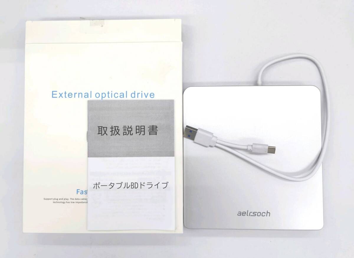 ★【在庫処分価格】ａｅｌｒｓｏｃｈ ブルーレイドライブ 外付け プレーヤー dvd ブルーレイ対応 USB-A+Type-c ☆C04-362aの画像1