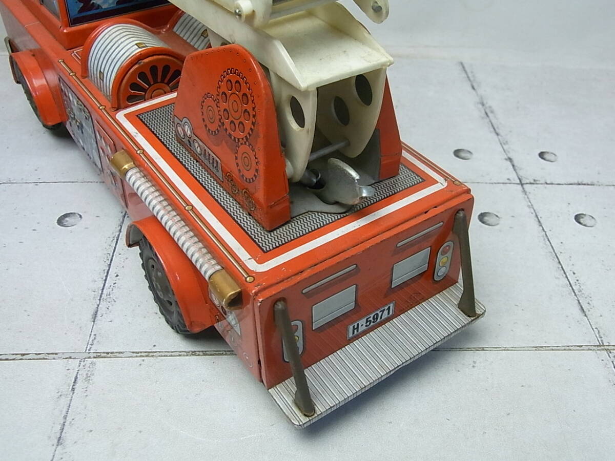 堀川玩具　S.H　ブリキ　消防車　はしご車　1970年代　昭和レトロ/超希少_画像4