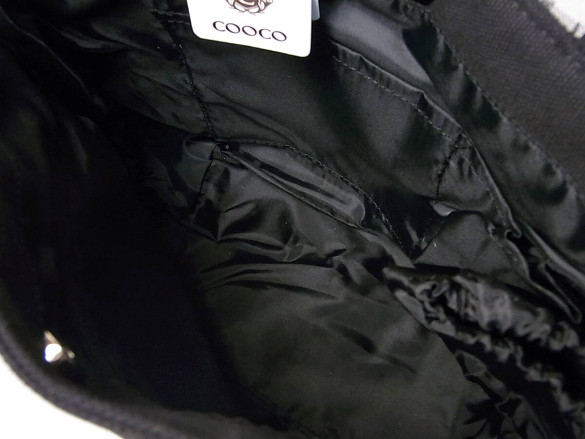 COOCO/クーコ　装飾バッグ/ハンドバッグ　ブラック/黒　未使用/タグ付き_画像8
