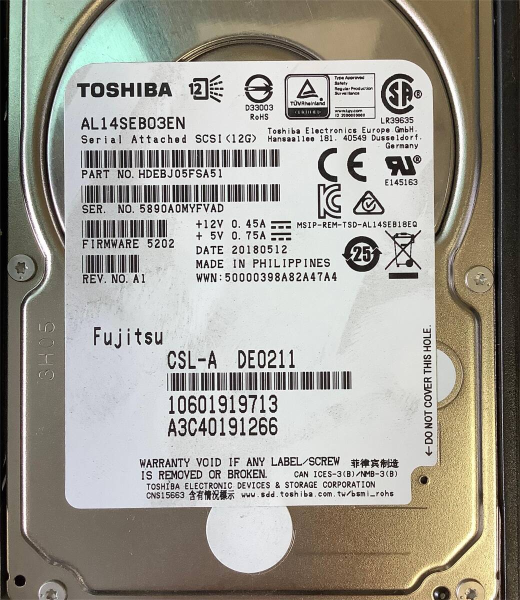 K6042668 TOSHIBA 300GB SAS 10K 2.5 -inch HDD 6 point [ used operation goods ]