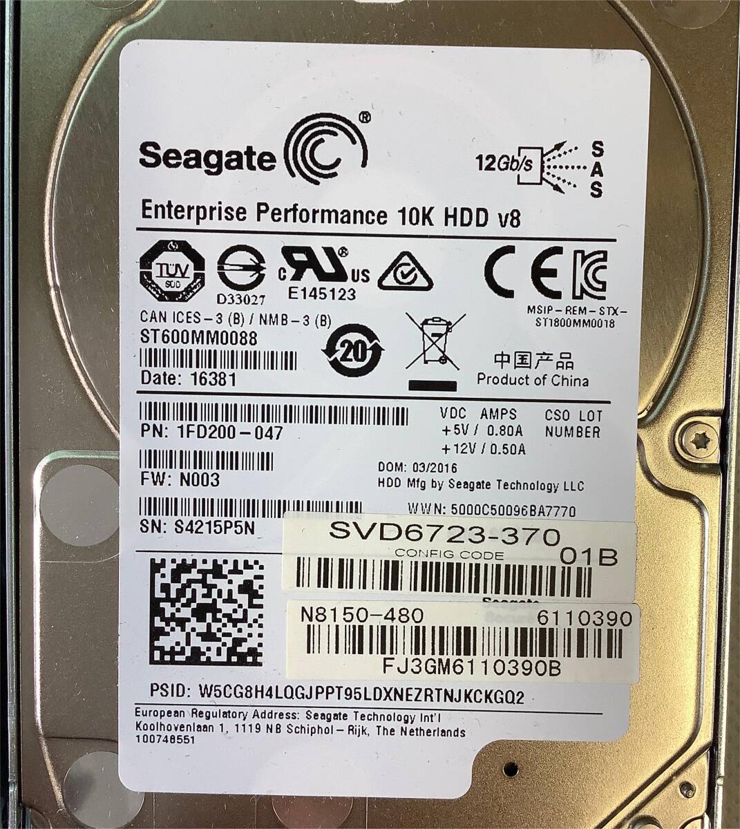 K6042669 Seagate 600GB SAS 10K 2.5 -inch NEC mounter HDD 6 point [ used operation goods ]