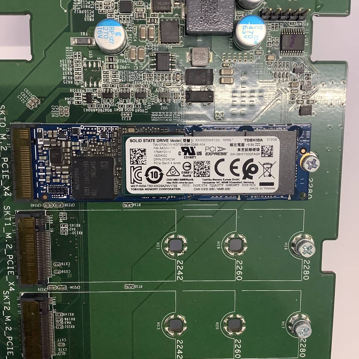 K6040960 Dell DPWC400 M.2_PCIE_X4 Quad M.2 カード 1点(NVMe 512GB SSD付き)【中古動作品】の画像5