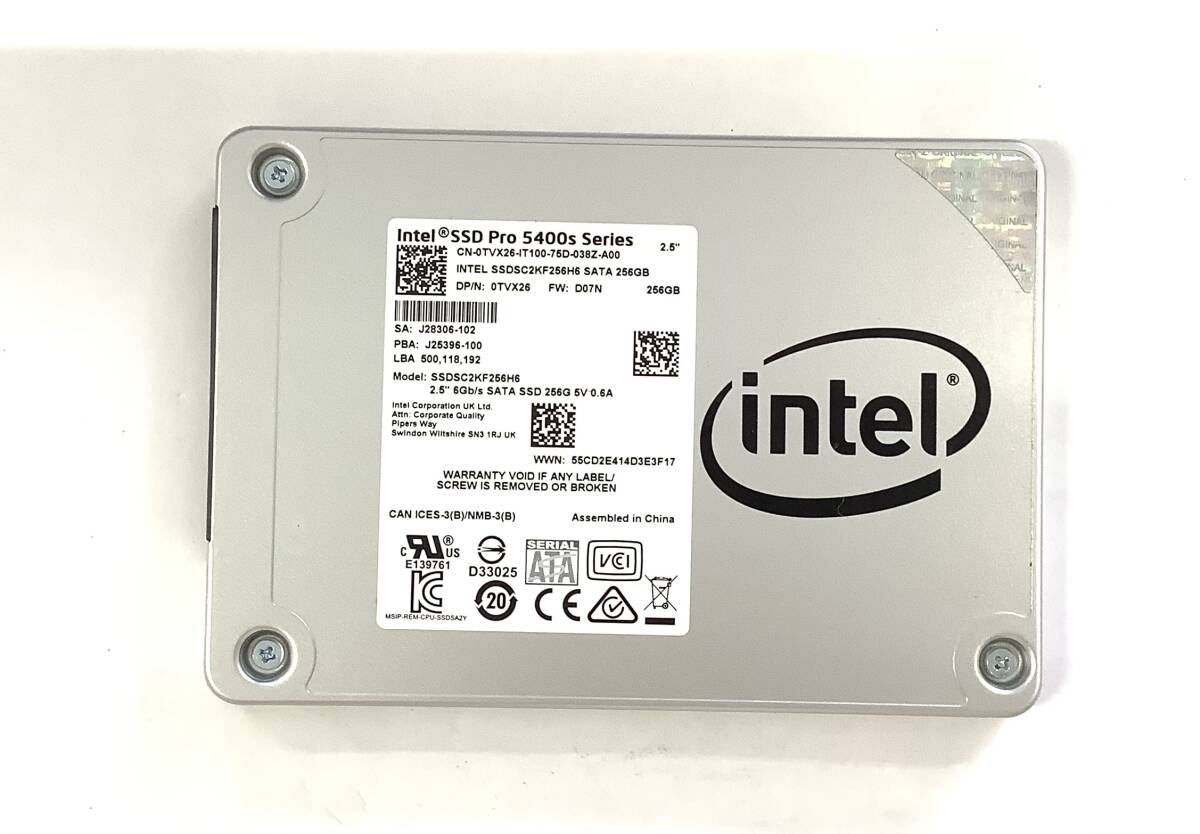 K6041638 Intel SATA 256GB 2.5インチ SSD 1点【中古動作品】_画像1