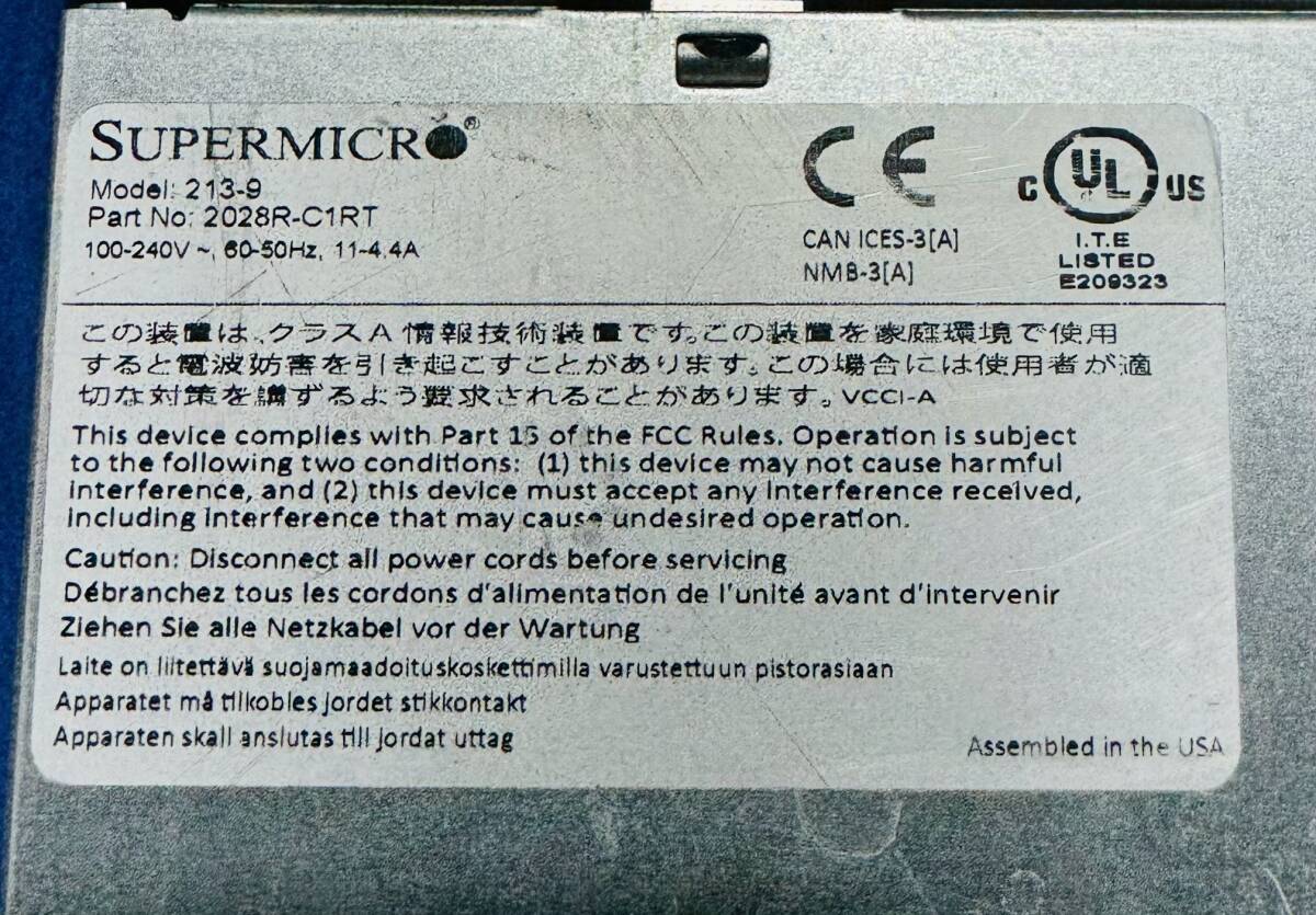 K60412213 SUPERMICRO 213-9 1点【通電OK、本体のみ】の画像2