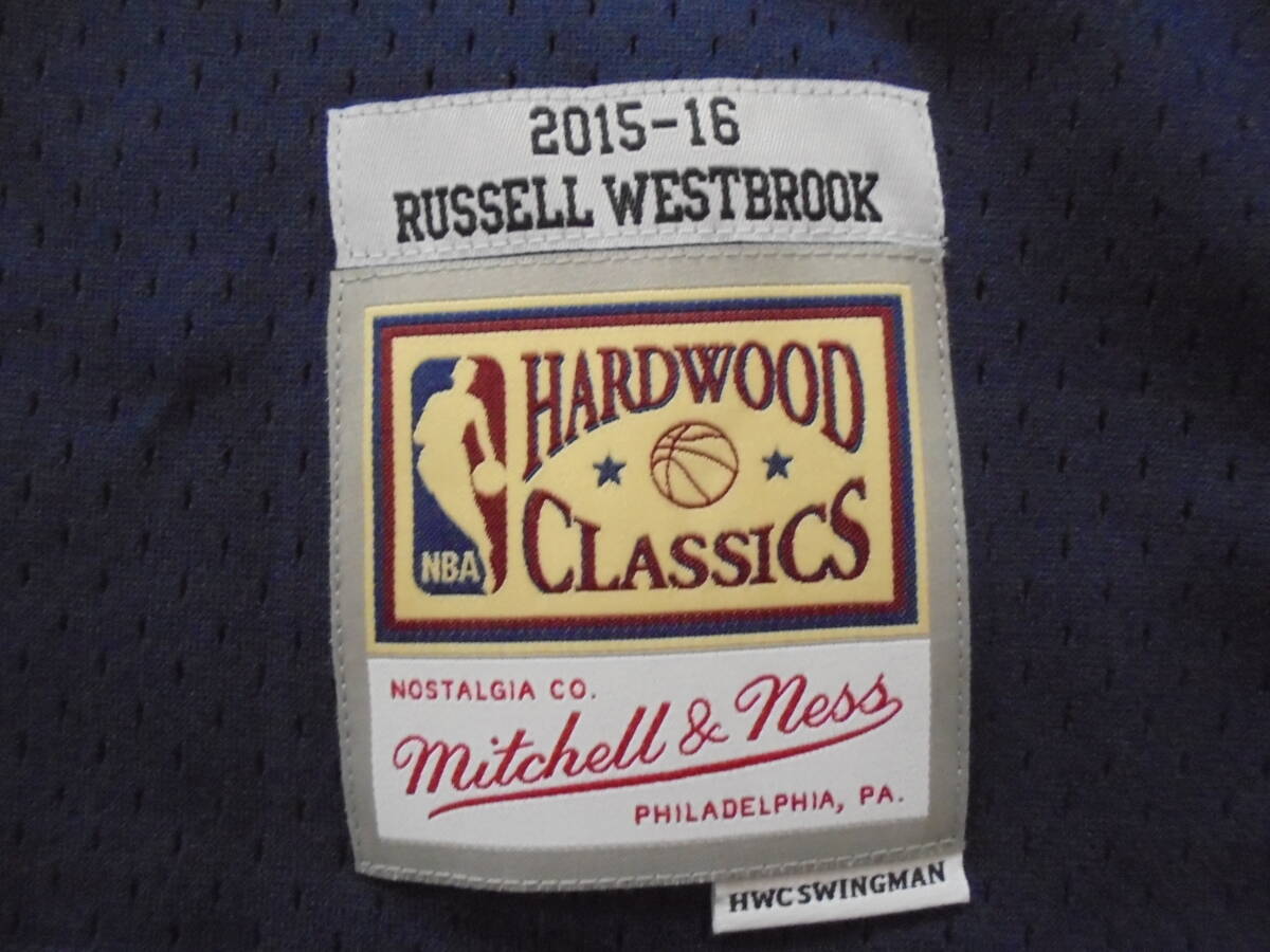 ミッチェルアンドネス mitchell & ness NBA ユニフォーム オクラホマシティ・サンダー M ネイビー ラッセル・ウェストブルック #0_画像5
