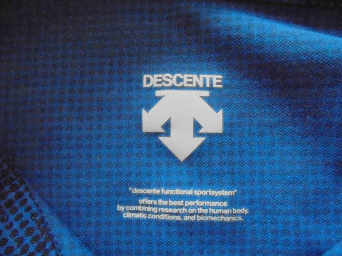 デサント DESCENTE ムーブスポーツ Move Sport DMMPJA76 サンスクリーン グラフィック 半袖ドライポロシャツ M ブルー UVカット UPF15の画像6