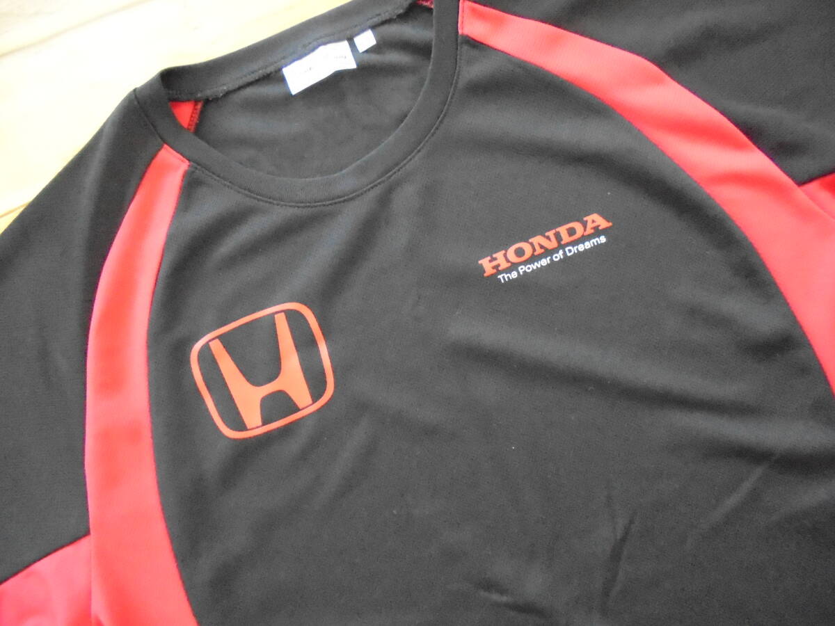 ホンダレーシング HONDA Racing 半袖ドライＴシャツ L ブラック×レッド F1 フォーミュラ_画像1