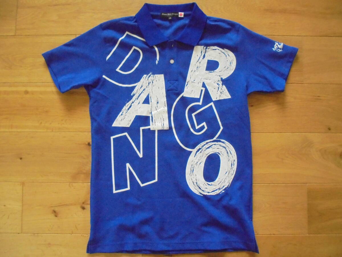 日本製 ダンスウィズドラゴン DANCE WITH DRAGON D1-145307 半袖ドライポロシャツ サイズ3 L ブルーの画像2