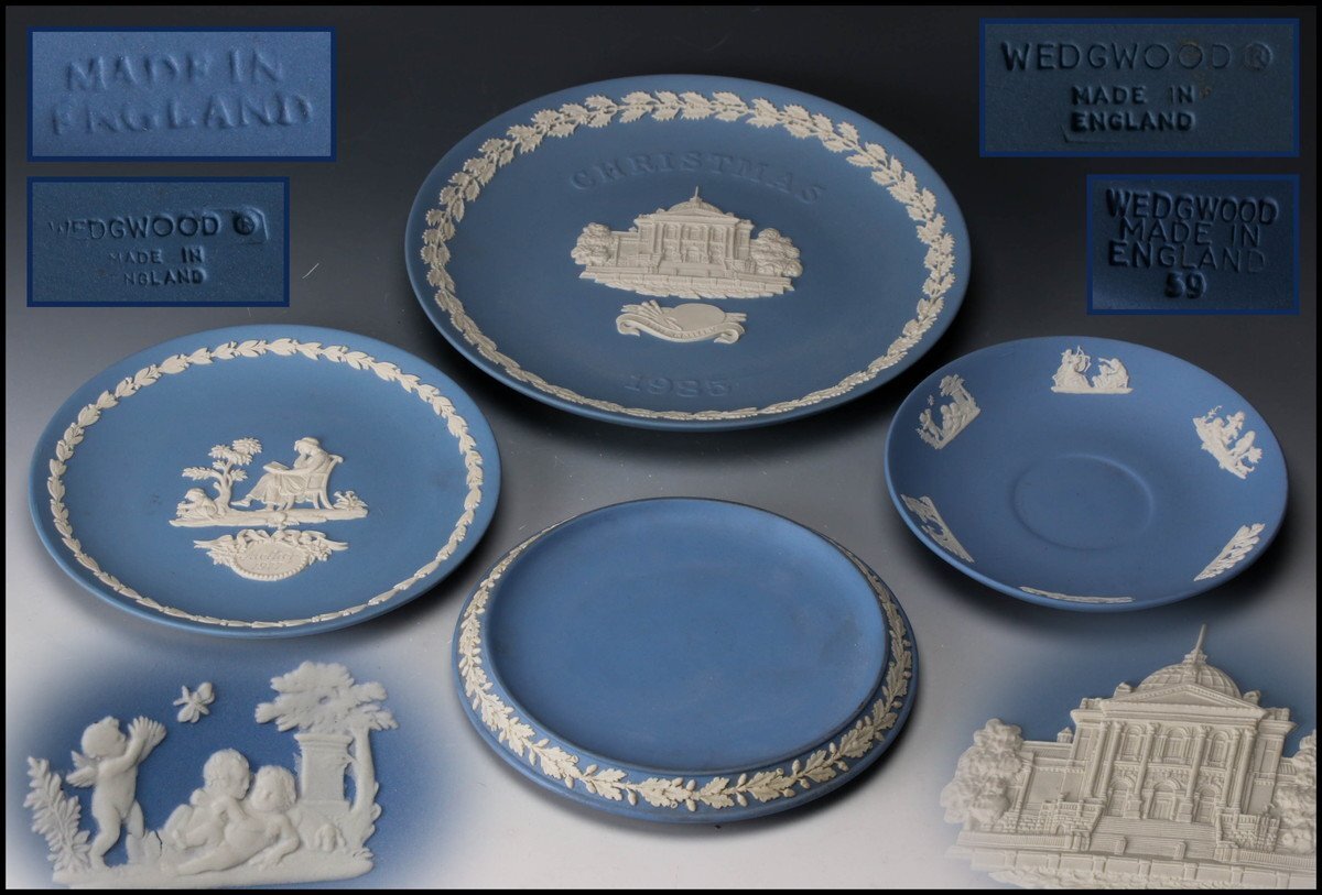 【佳香】WEDGWOOD ウェッジウッド ジャスパー 飾り皿 CHRISTMAS1985 他 四客 本物保証の画像1