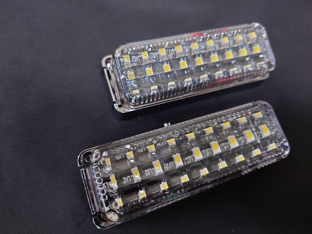 【新品2個セット】LED車幅灯　サイドマーカー（白）　12/24V　メッキ台付き　送料込み_画像2