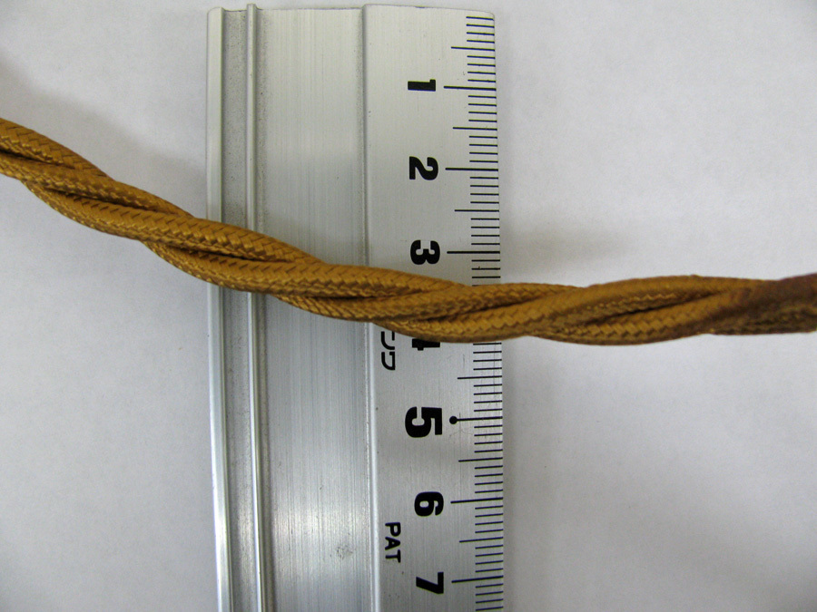 【2ｍ1本】シルク布巻コード 3芯0.75ミリ 織布電線 ツイスト 電源ケーブル ランプコードヴィンテージの画像3