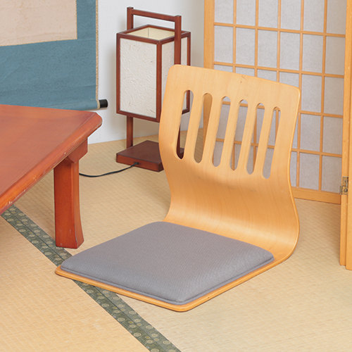 和座いす クッション付き ナチュラル 和座椅子 木製 新品 ４脚セットの画像1