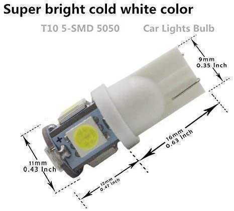 送料無料 T10ウェッジ LEDバルブ ホワイト 白色 50個セット 12V車 5050 5SMD 5連　ポジションランプ、ナンバー灯、ルームランプ等 C243_画像2