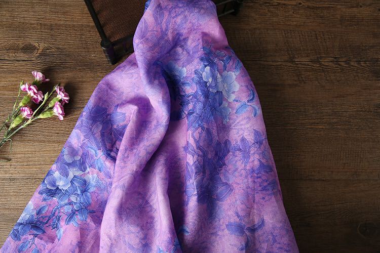 生地 麻リネン苧麻素敵花柄DIYバンド メイド　柔らかい性いい　ズボンワンピースチュニック 作るサイズ2.5m_画像5