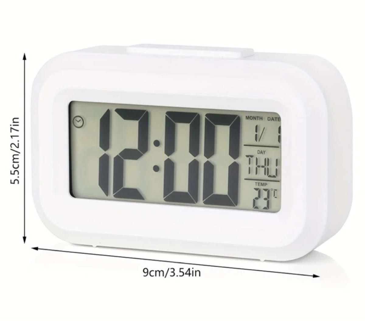 デジタル時計 温度計 アラーム付 卓上 デジタル 温湿度計 湿度計 置時計 おしゃれ 時計 アラーム 黒 整理品