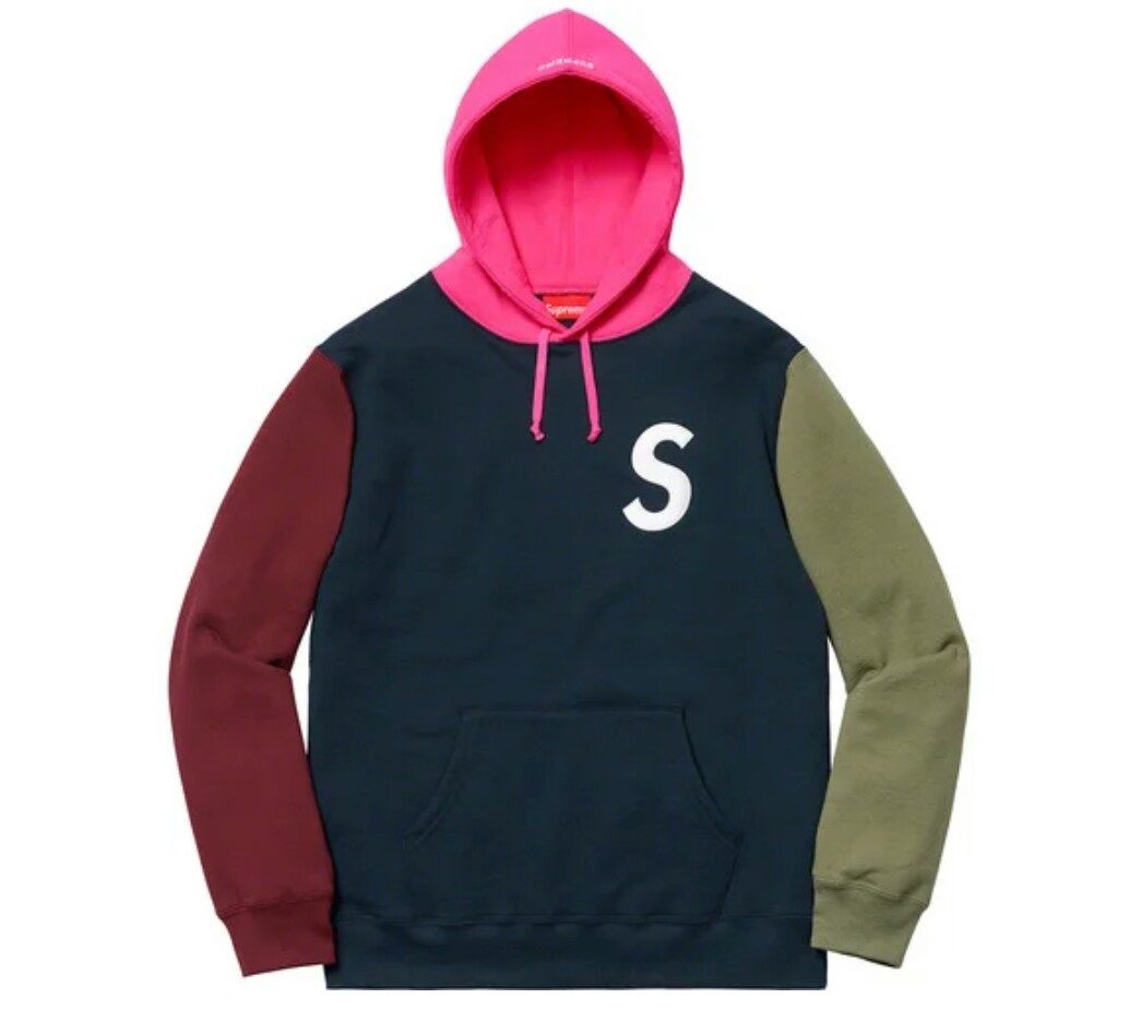 シュプリーム S Logo Colorblocked Hooded Sweatshirt 新品未使用！S