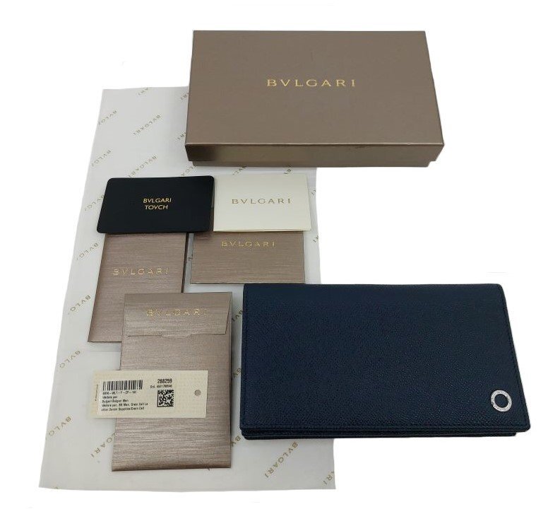 未使用品！BVLGARI【ブルガリ】288259 ブルガリブルガリ マン グレインレザー 二つ折り長財布 （4526）