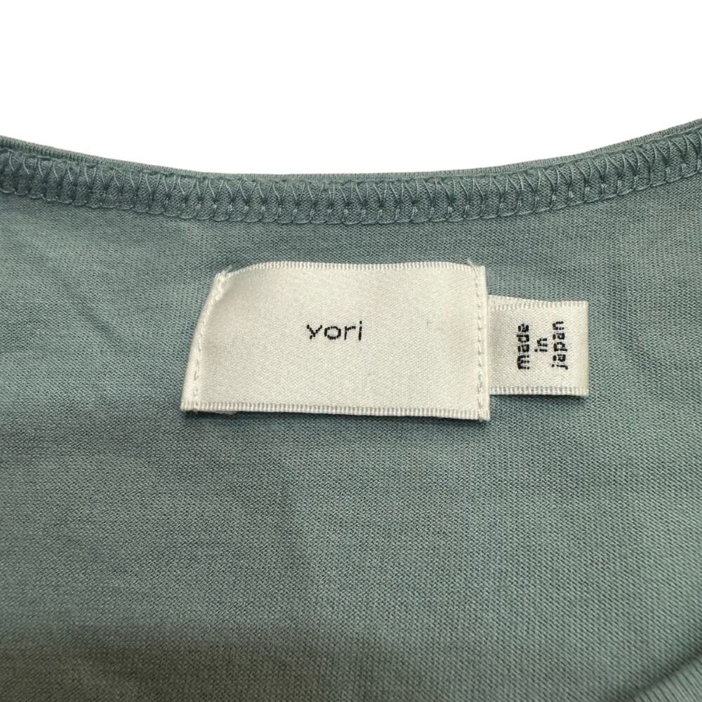 no brand ノーブランド ロングスリット yori ヨリ Made in Japan クルーネック 袖なしワンピース 水色_画像4