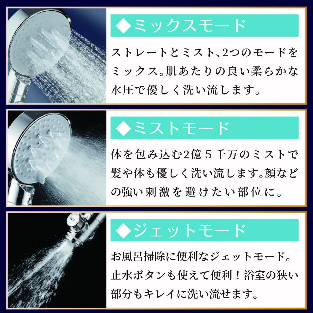 シャワーヘッド ナノバブル 節水 塩素除去 マイクロバブル TOTO規格 アダプター4種 フィルター ウルトラ ファイン 敬老の日 プレゼント_画像7