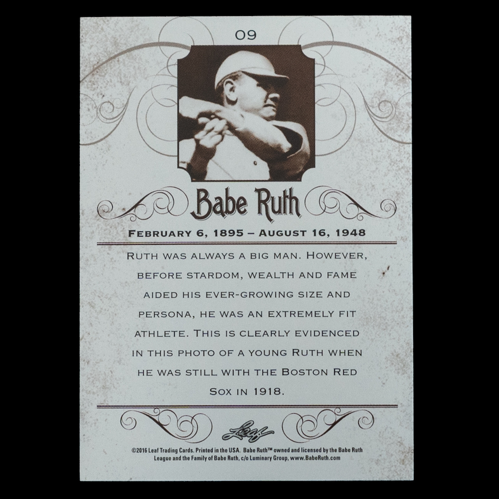 ベーブ・ルース 2016 Leaf ベースカード No.09 Babe Ruth_画像2