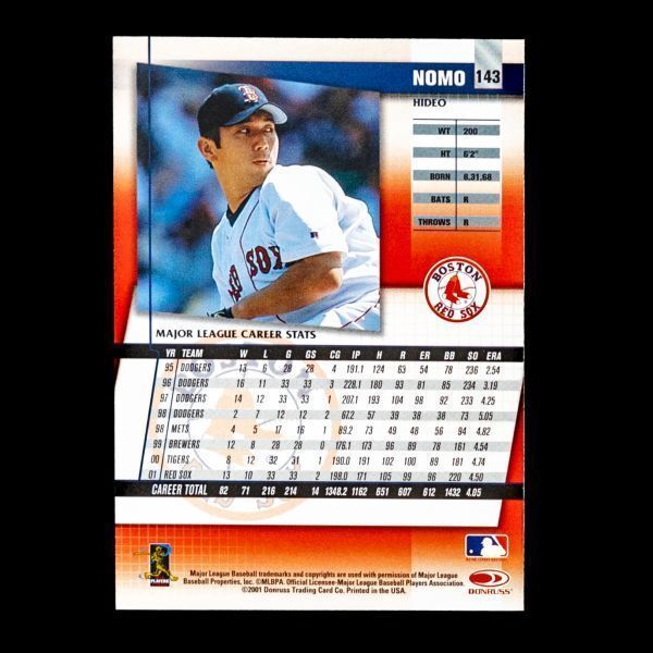 野茂英雄 2001 DONRUSS ベースカード No.143_画像2