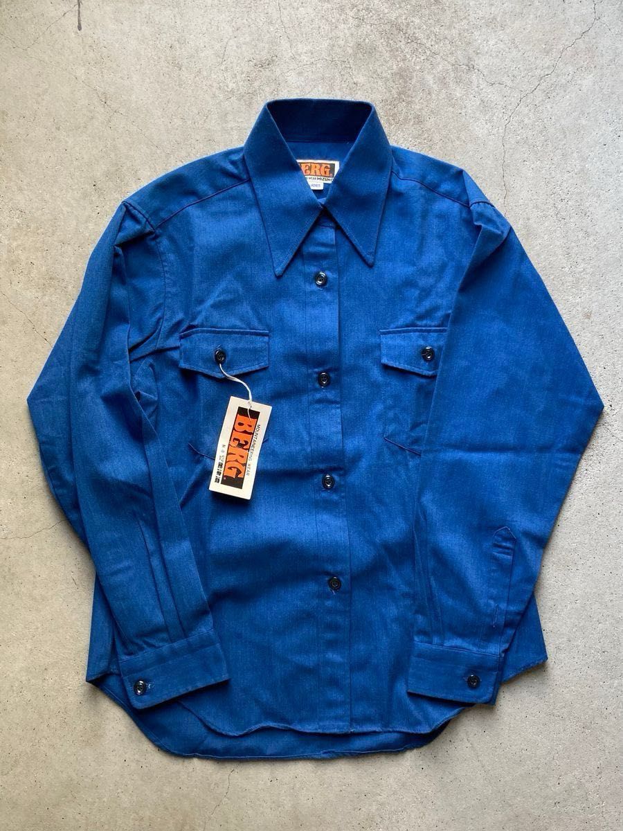 【MIZUNO】ミズノ 未使用 Mountaineering wear ビンテージシャツ レディース Lサイズ ブルー 長袖シャツ