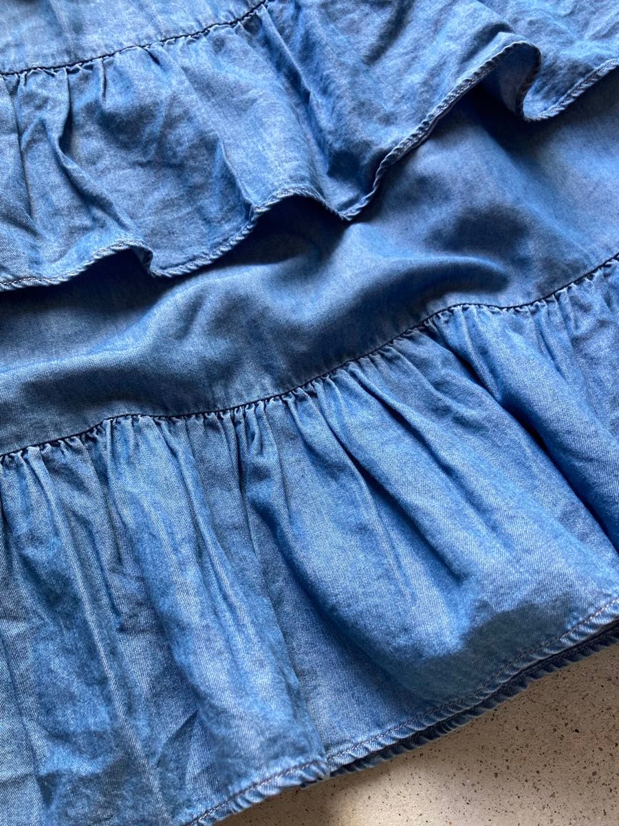 【MICHAEL KORS】マイケルコース Chambray Ruffled ドレス ワンピース size XS の8枚目の写真