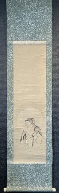 【模写】狩野尚信「寿老人図」紙本箱付① 自適斎 京都の人 江戸期 検)人物画 琳派/書画/掛け軸/狩野派/日本画/仏画/ 水墨