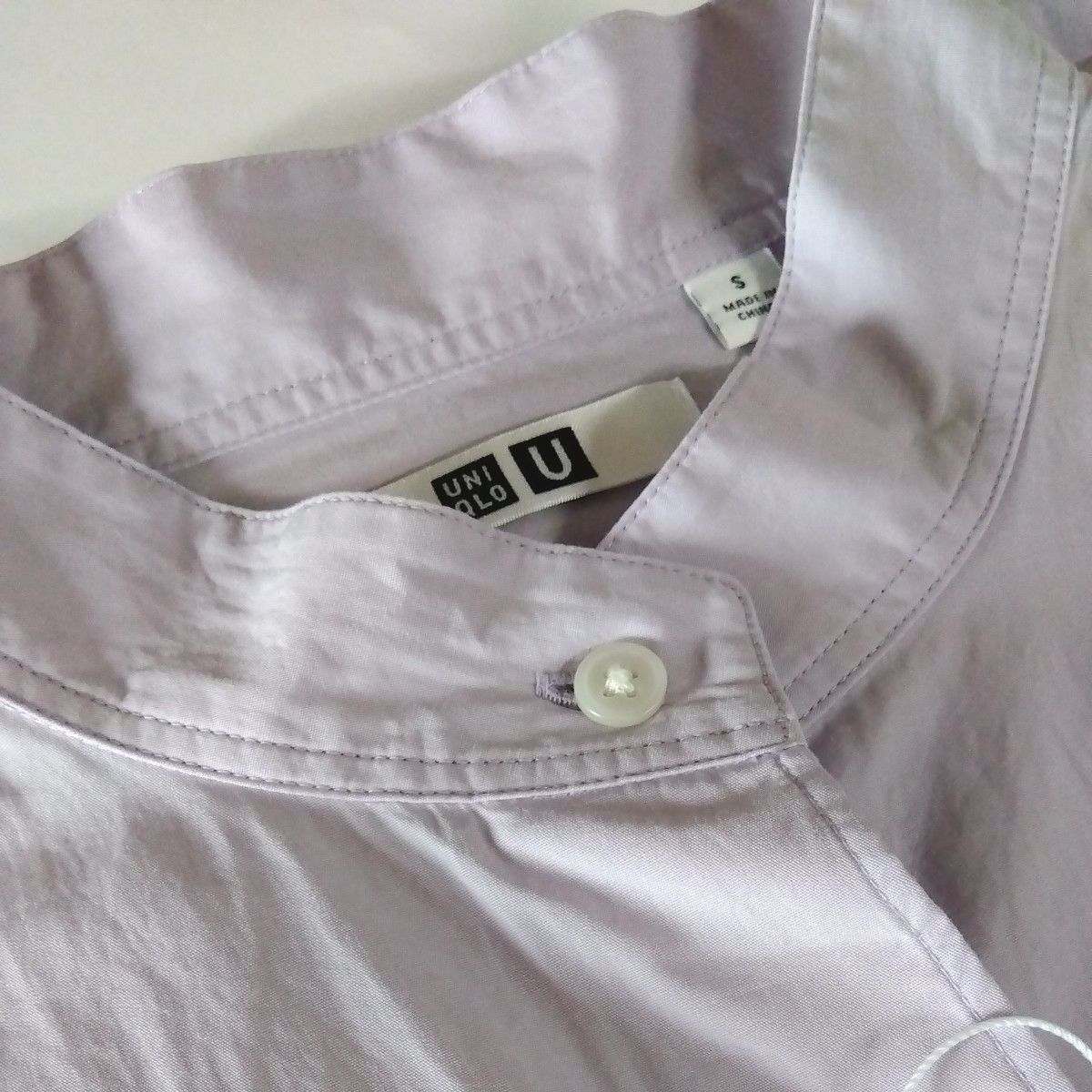 期間限定価格　ユニクロU　オーバーサイズシャツ 長袖  バンドカラーシャツ  S
