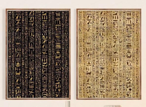 【布ポスター】エジプト古代文字2枚セット ファブリックパネル タペストリー_画像1