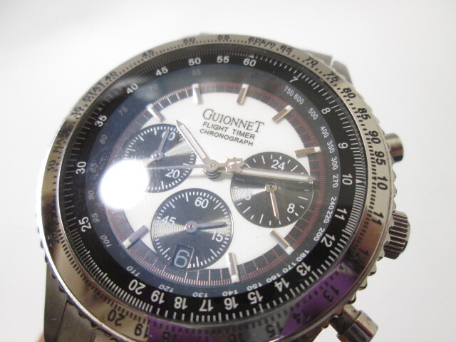 [ap1 HN8478] GUIONNET ギオネ FLIGHT TIMER BR900 クロノグラフ クォーツ メンズ 腕時計 【動作未確認】の画像9