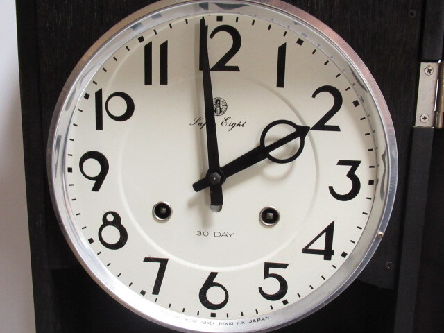 [ap1 BY8505] 愛知時計 Super Eight 30DAY 掛け時計 27×75×12cm 昭和 レトロ アンティーク 掛時計 柱時計 の画像3