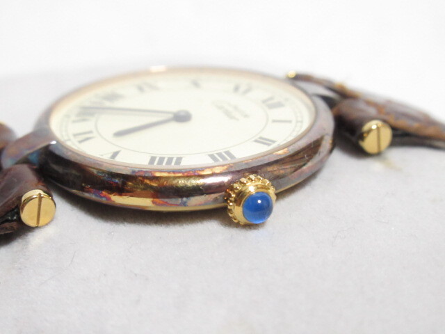 [ap2 YS8548] Cartier カルティエ VERMEIL ヴェルメイユ Quartz 925 クォーツ 腕時計 の画像3