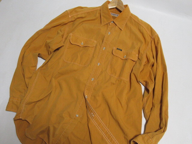 [ap2 NN8684] 【90s】 Wrangler ラングラー ワークシャツ size L マスタード 長袖 シャツ ヴィンテージ 90年代_画像1