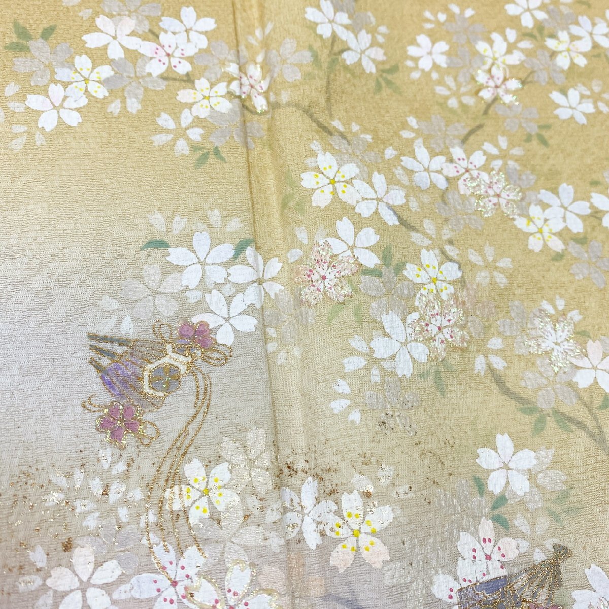 着物月花 金彩 ぼかし染 桜 訪問着 正絹 きものやまと ガード加工 ki1229の画像9
