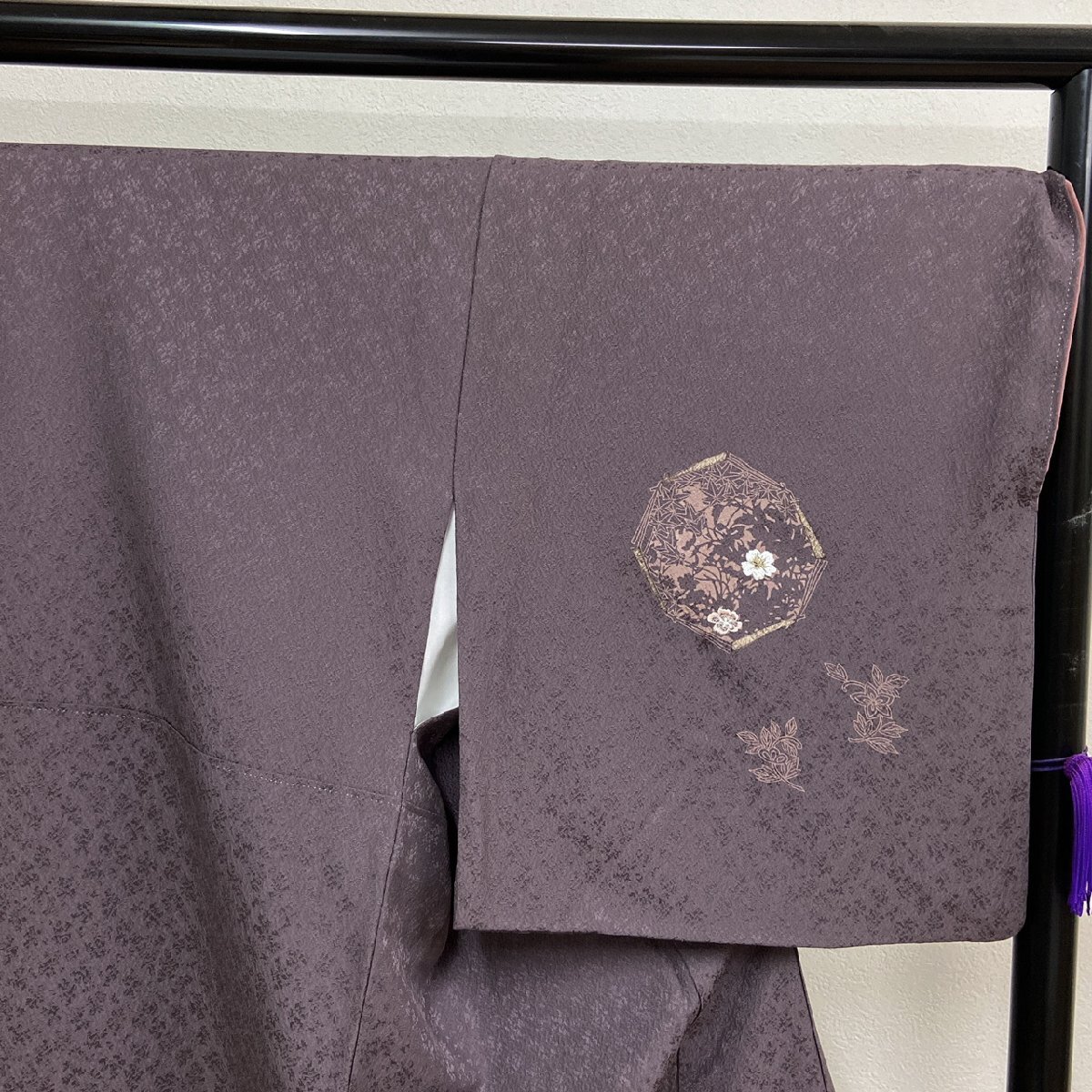 着物月花 金彩 刺繍 品のある花 訪問着 正絹 ガード加工 ki1264の画像4