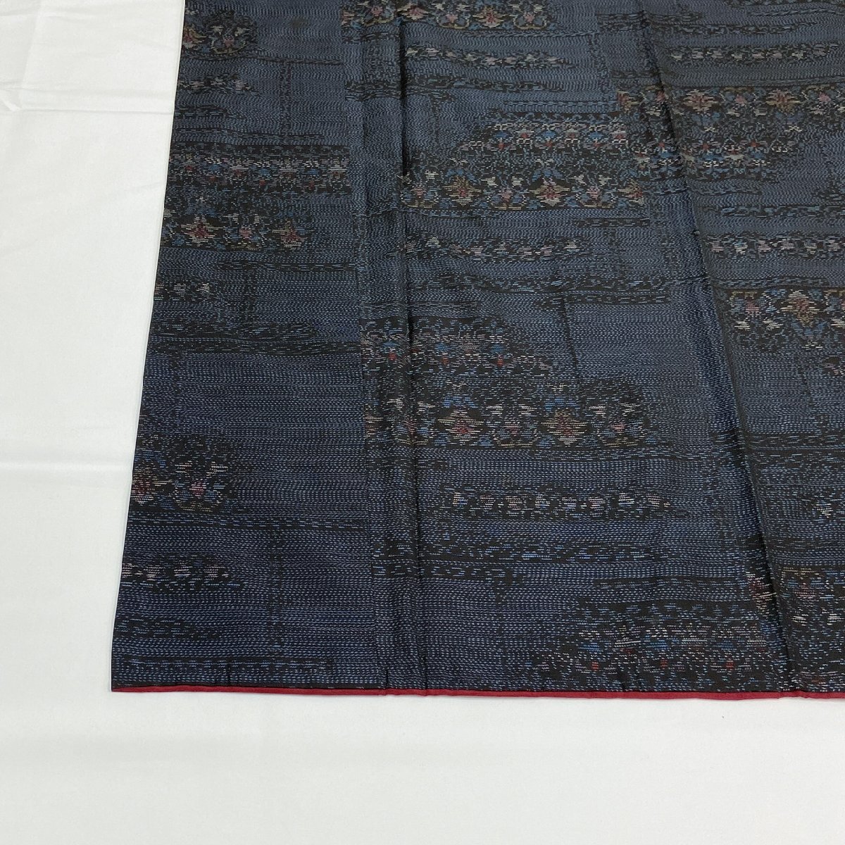 着物月花 品のある花 本場大島紬 正絹 伝統工芸品 バチ衿 ki1277の画像2