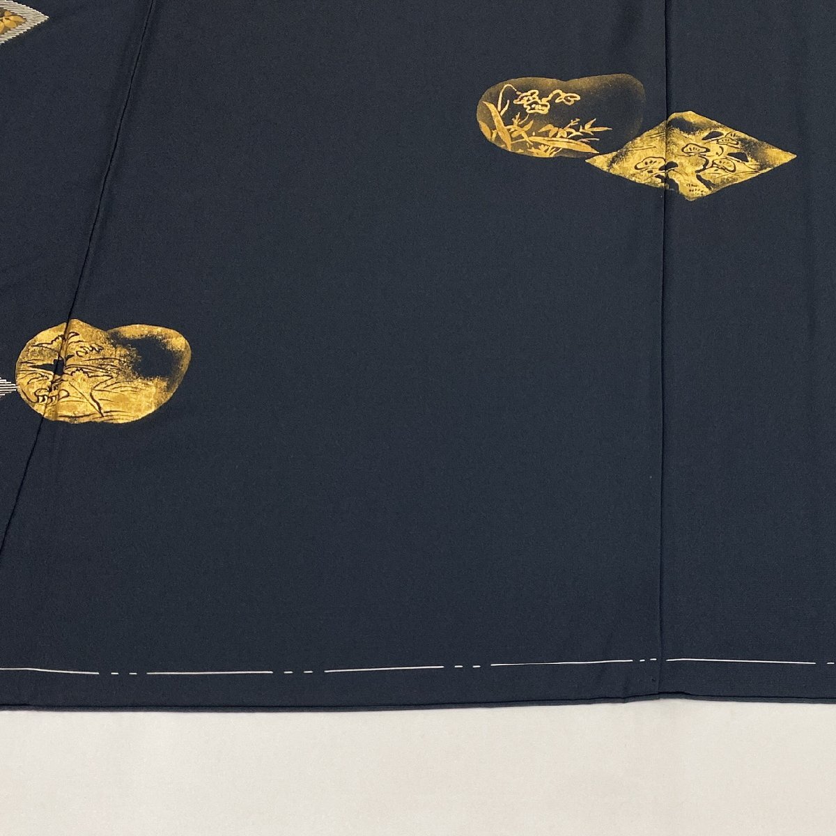 着物月花 金彩 刺繍 品のある花 訪問着 未使用品 正絹 金糸 ki1342の画像8