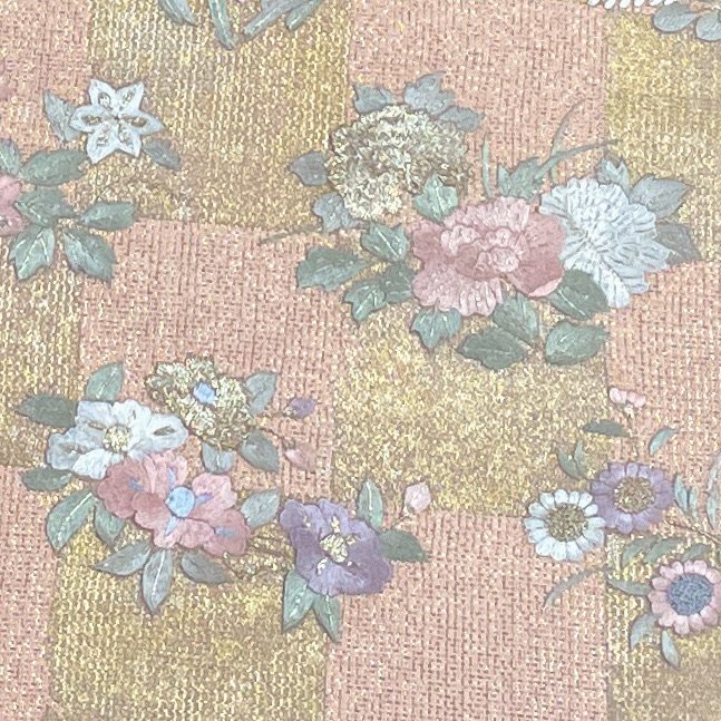 着物月花 総刺繍 蘇州刺繍 品のある花 袋帯 お太鼓柄 正絹 金銀糸 ob1516の画像6