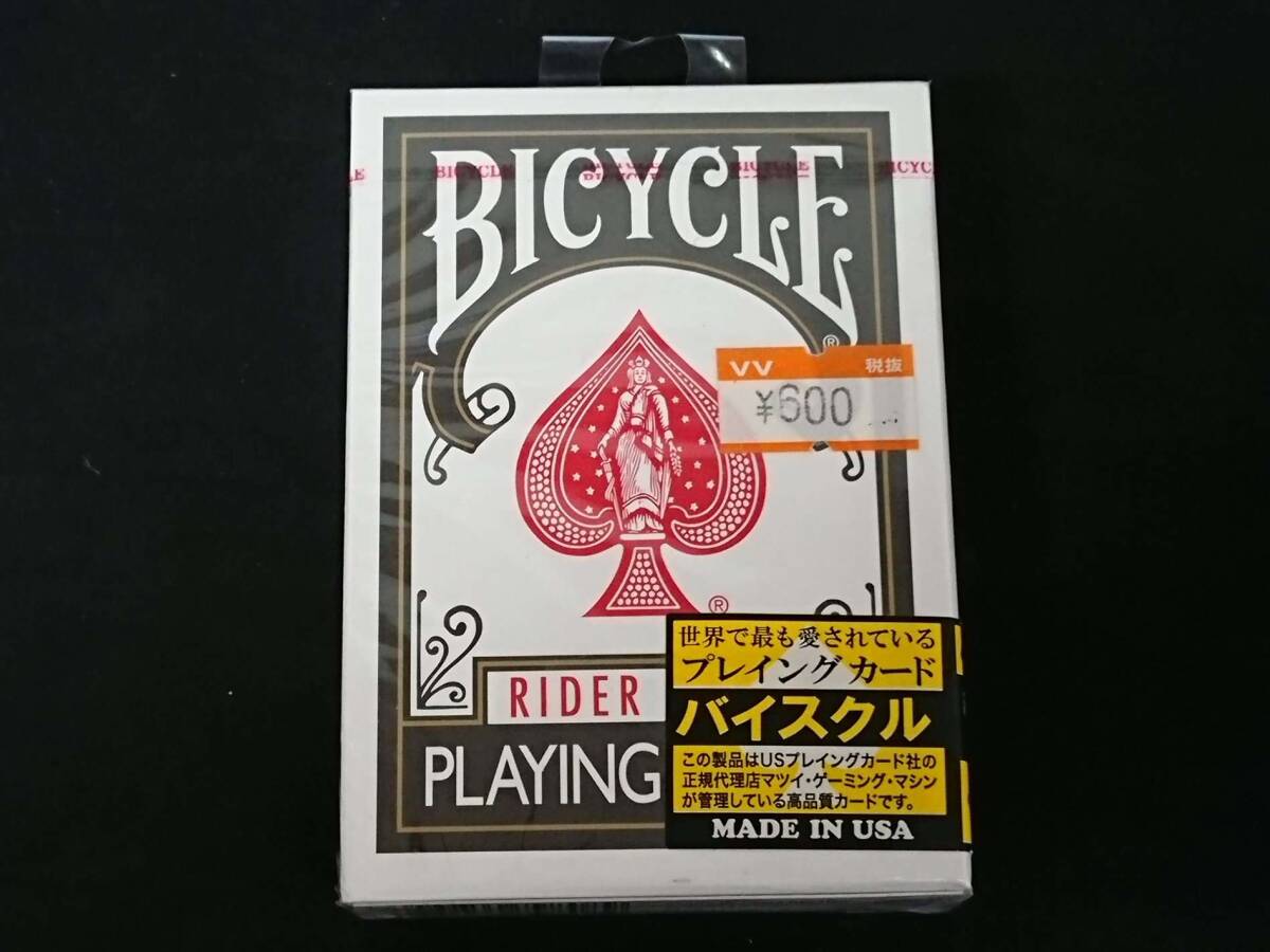 【G112】BICYCLE　バイスクル　RIDER BACK　PLAYING CARDS　黒　未開封　カード　ギミック　デック　トランプ　マジック　手品_画像1