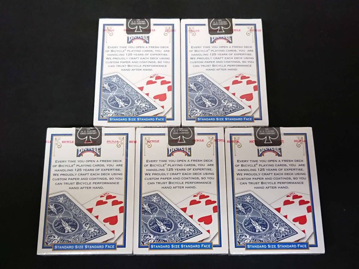 【G155】BICYCLE バイスクル STANDARD PLAYING CARDS 青 5点セット 未開封 カード ギミック デック トランプ マジック 手品の画像2