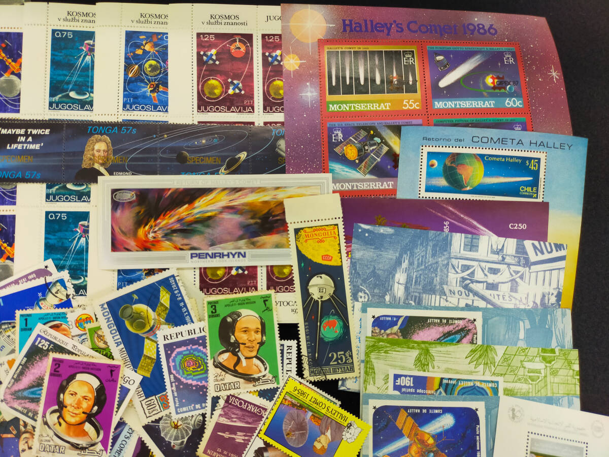 【K20】海外切手まとめ売り 宇宙関連セット 天体 宇宙 星 郵便切手 記念切手 バラ シート 外国 海外 切手の画像3