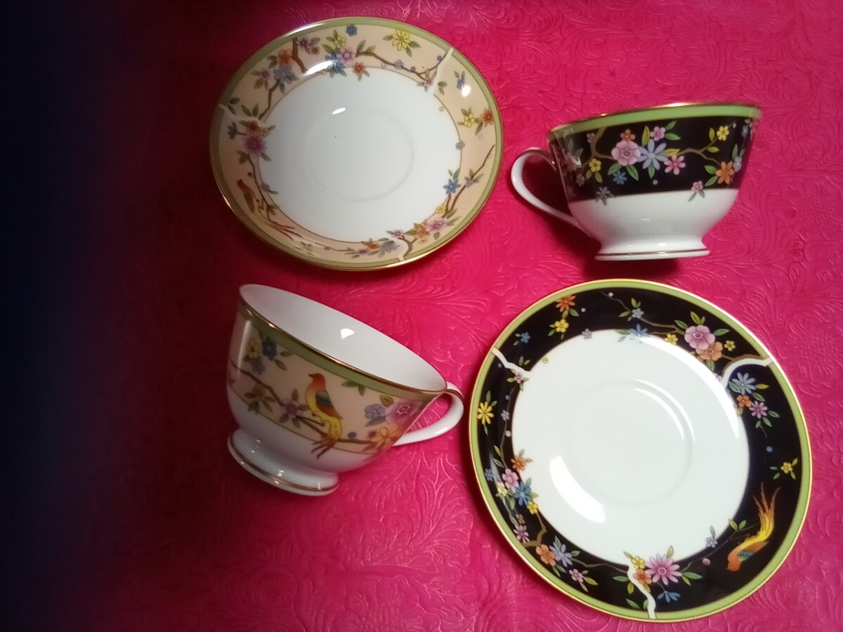 未使用★ オールド ノリタケNoritake1920年代復刻版★花鳥風月★カップ＆ソーサー２客セット（自宅倉庫長期保管品・共箱入）の画像8