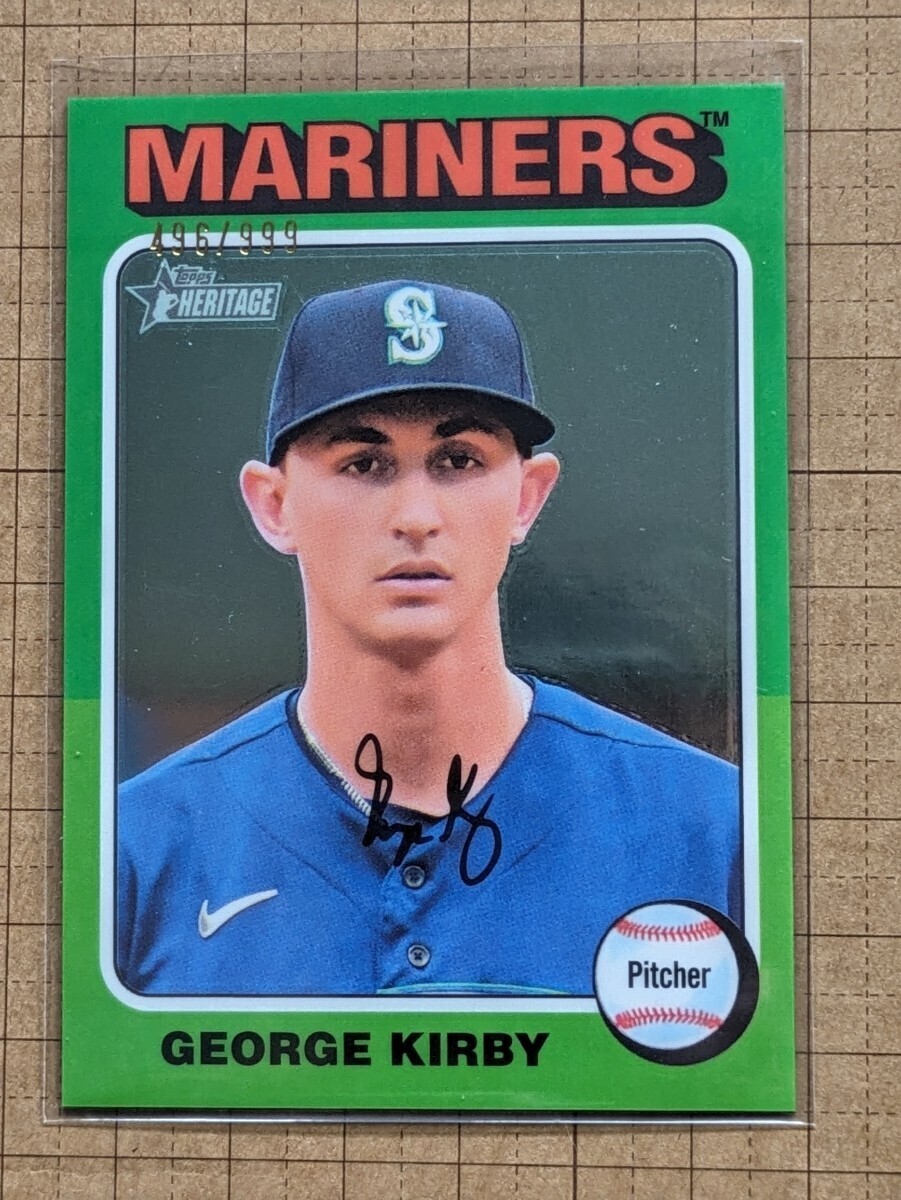 ジョージ・カービー【MLB 2024 TOPPS HERITAGE BASEBALL】GEORGE KIRBY #60 ベース クローム #/999の画像1