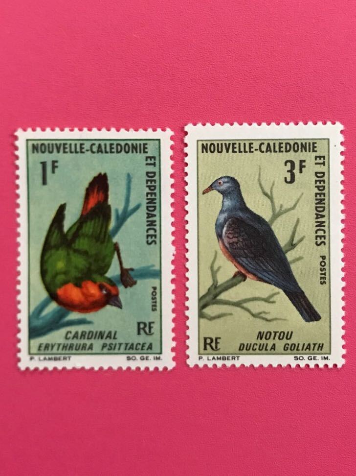  foreign unused stamp * New Caledonia 1966 year bird 2 kind 