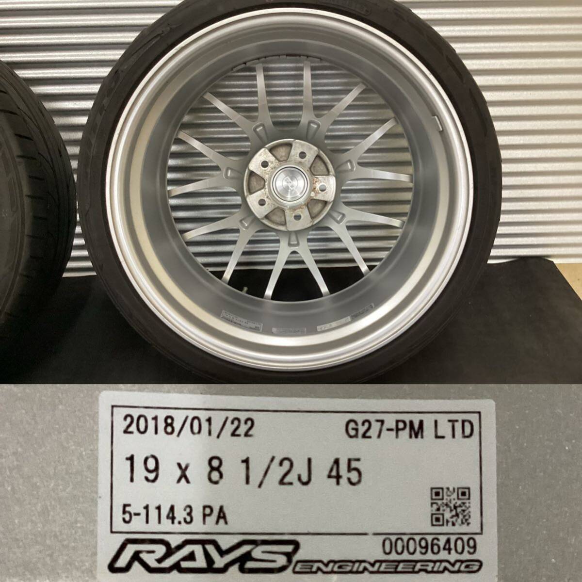 ■RAYS G27-PM LTD(FORGED)[19インチ 8.5/9.5J 5穴 PCD114.3 +45]■NITTO NT555G2[235/35R19]2018/2019年製4本セット■_画像6