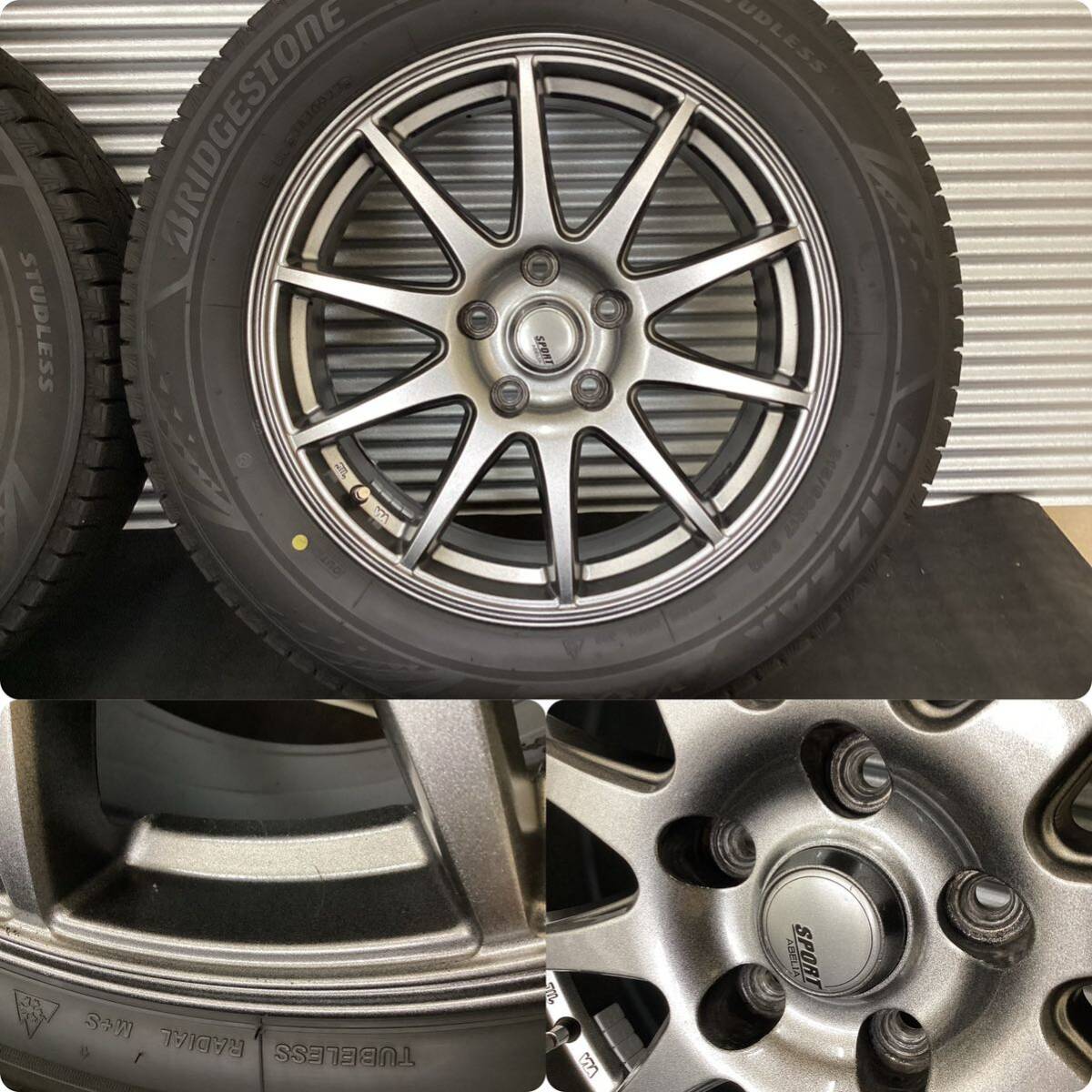 ■SPORT ABELIA[17インチ 7J 5穴 PCD114.3 +48]■BRIDGESTONE VRX3[215/60R17]2023年製スタッドレス4本セット■エスティマ CH-R_画像3