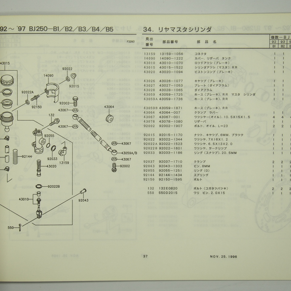 即決エストレアBJ250-B1/B2/B3/B4/B5パーツリストESTRELLA平成8年12月13日発行_画像3